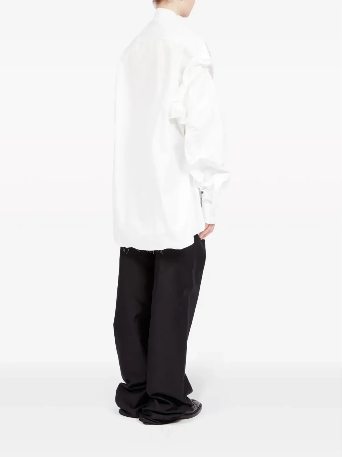 Maison Margiela ギャザー入りポプリンシャツ - ホワイト - 画像4