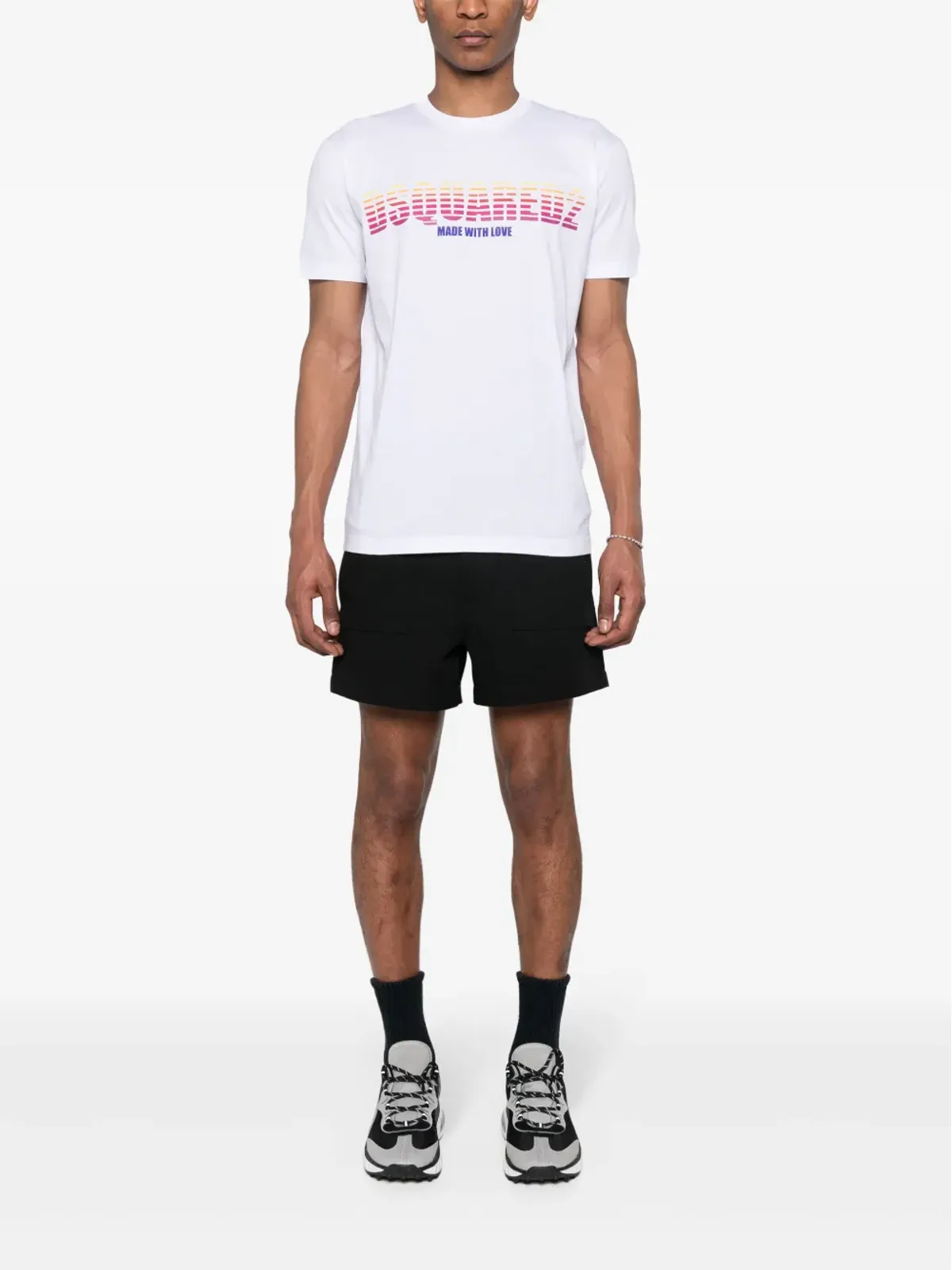 DSQUARED2 オンブレ ロゴプリント Tシャツ - ホワイト - 画像2