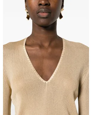 TOM FORD リブ編みVネック セーター - ニュートラルカラー - サムネイル5