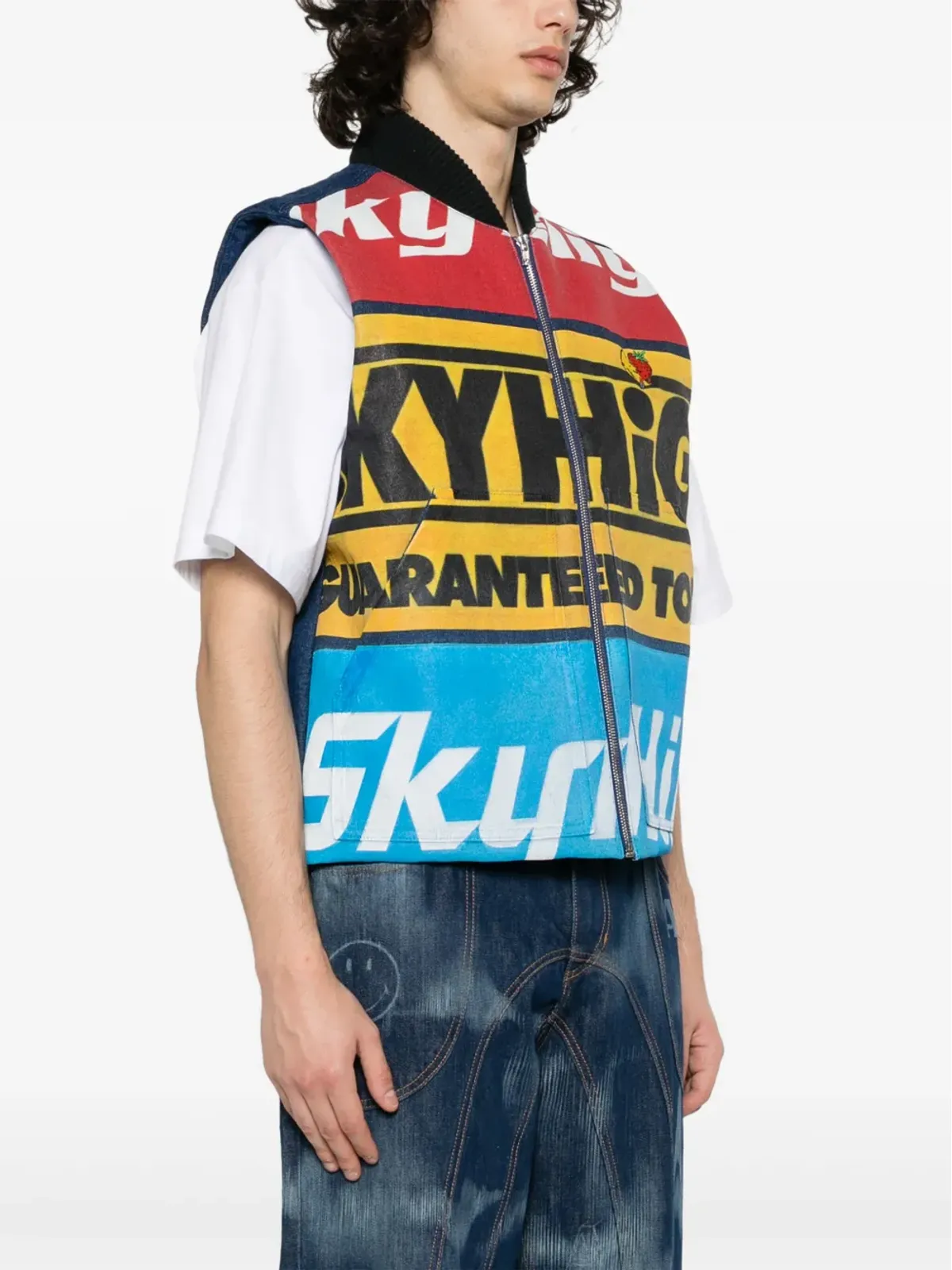 Sky High Farm グラフィックロゴ デニムジレ - 画像3