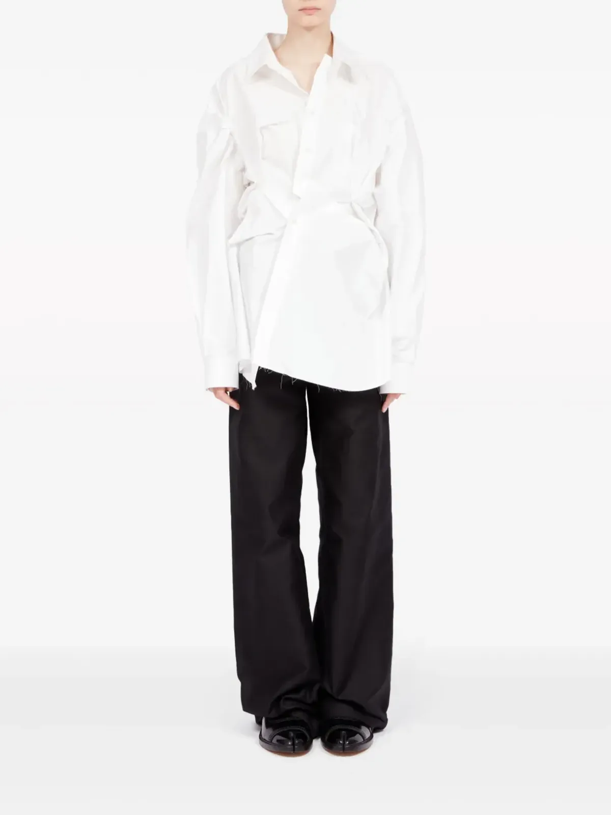 Maison Margiela アシンメトリック ギャザー シャツ - 画像2