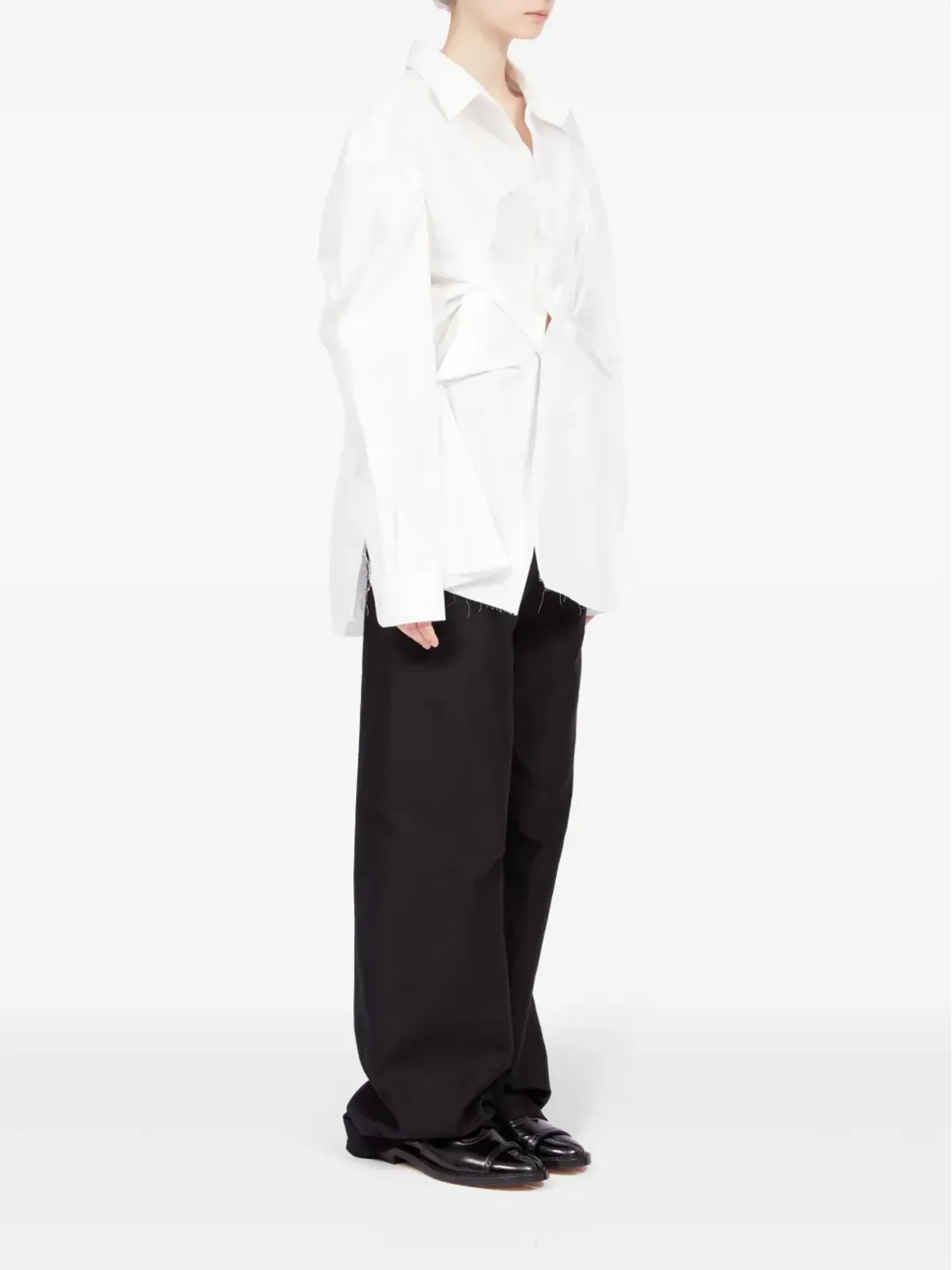 Maison Margiela アシンメトリック ギャザー シャツ - 画像3