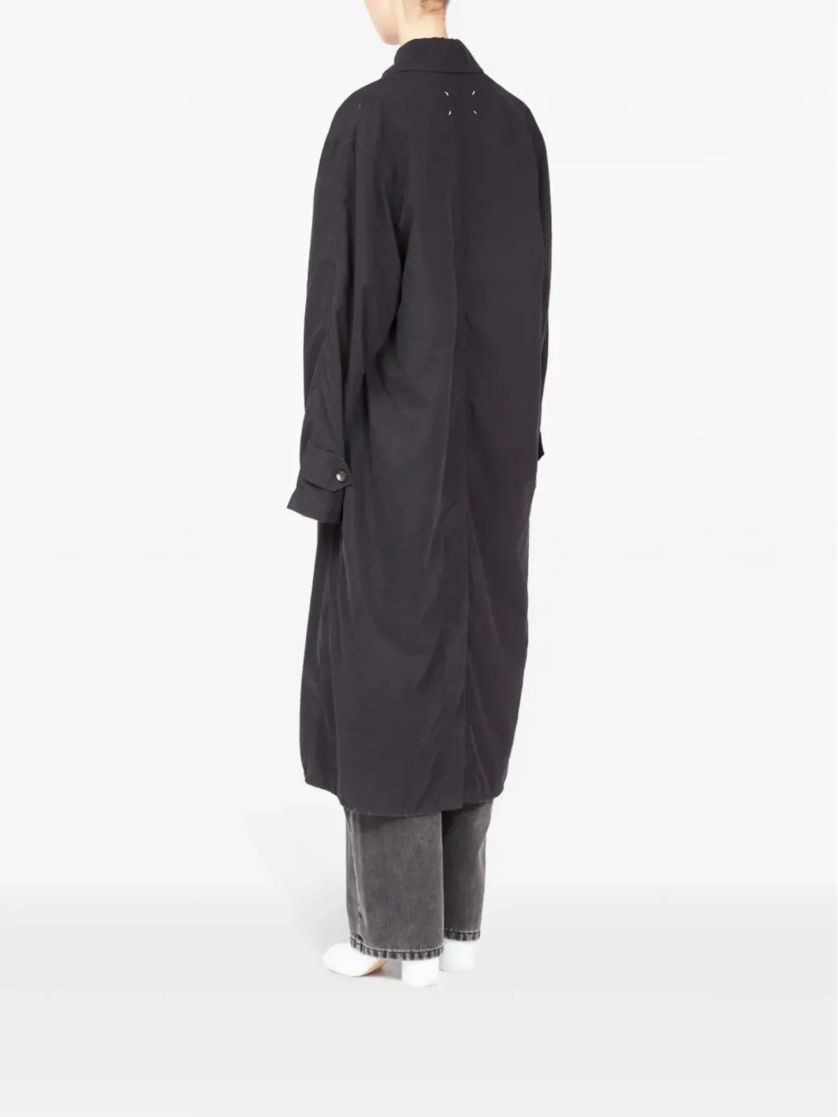 Maison Margiela ペーチドコットン トレンチコート - ブラック - 画像5