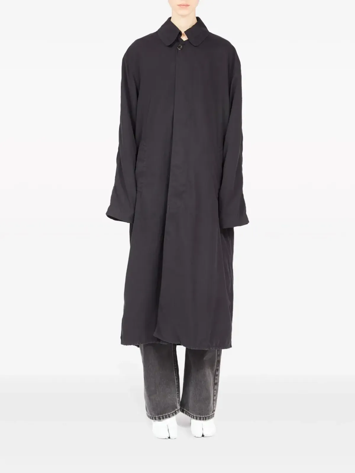 Maison Margiela ペーチドコットン トレンチコート - ブラック - 画像2