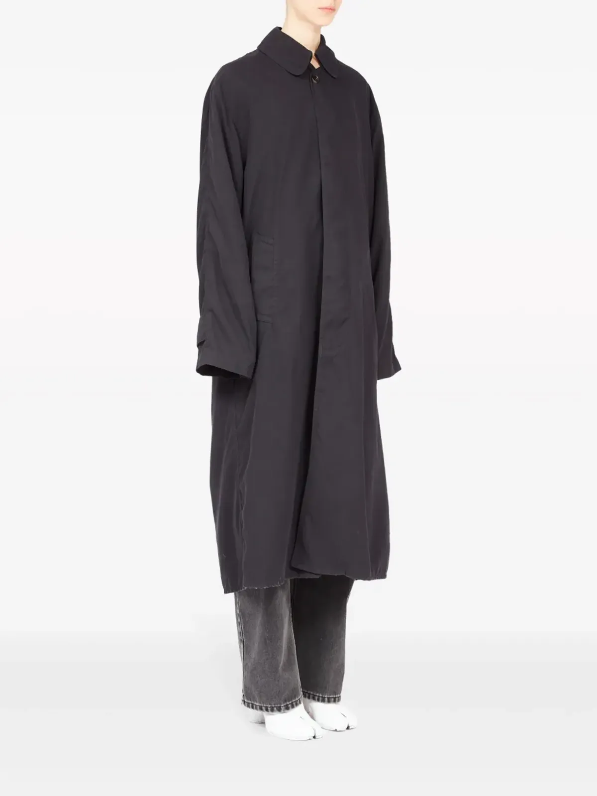 Maison Margiela ペーチドコットン トレンチコート - ブラック - 画像3