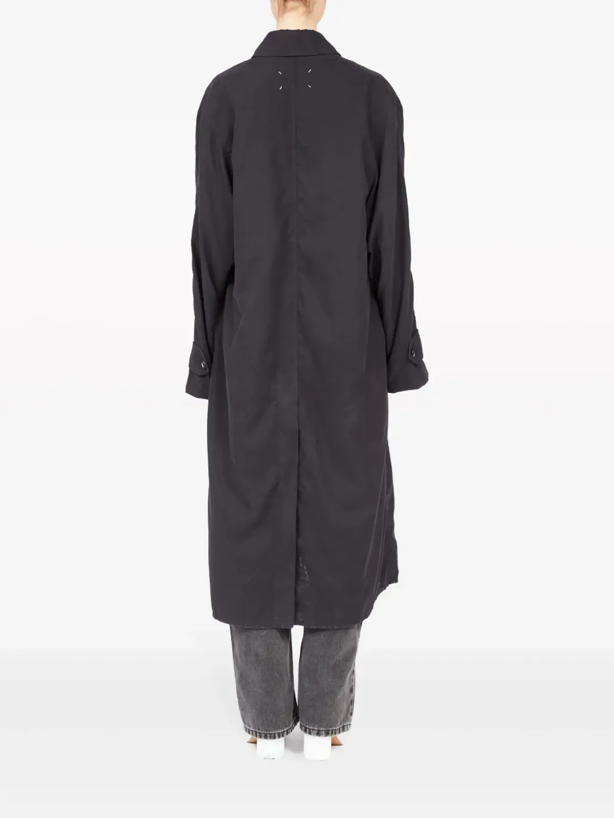 Maison Margiela ペーチドコットン トレンチコート - ブラック - 画像4