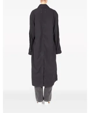Maison Margiela ペーチドコットン トレンチコート - ブラック - サムネイル4