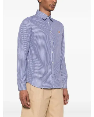 Maison Kitsuné フォックスヘッド コットンシャツ ブルー - サムネイル3