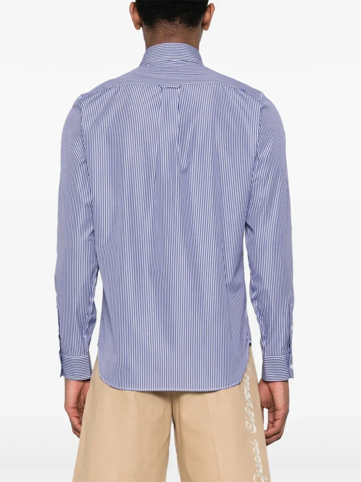 Maison Kitsuné フォックスヘッド コットンシャツ ブルー - 画像4