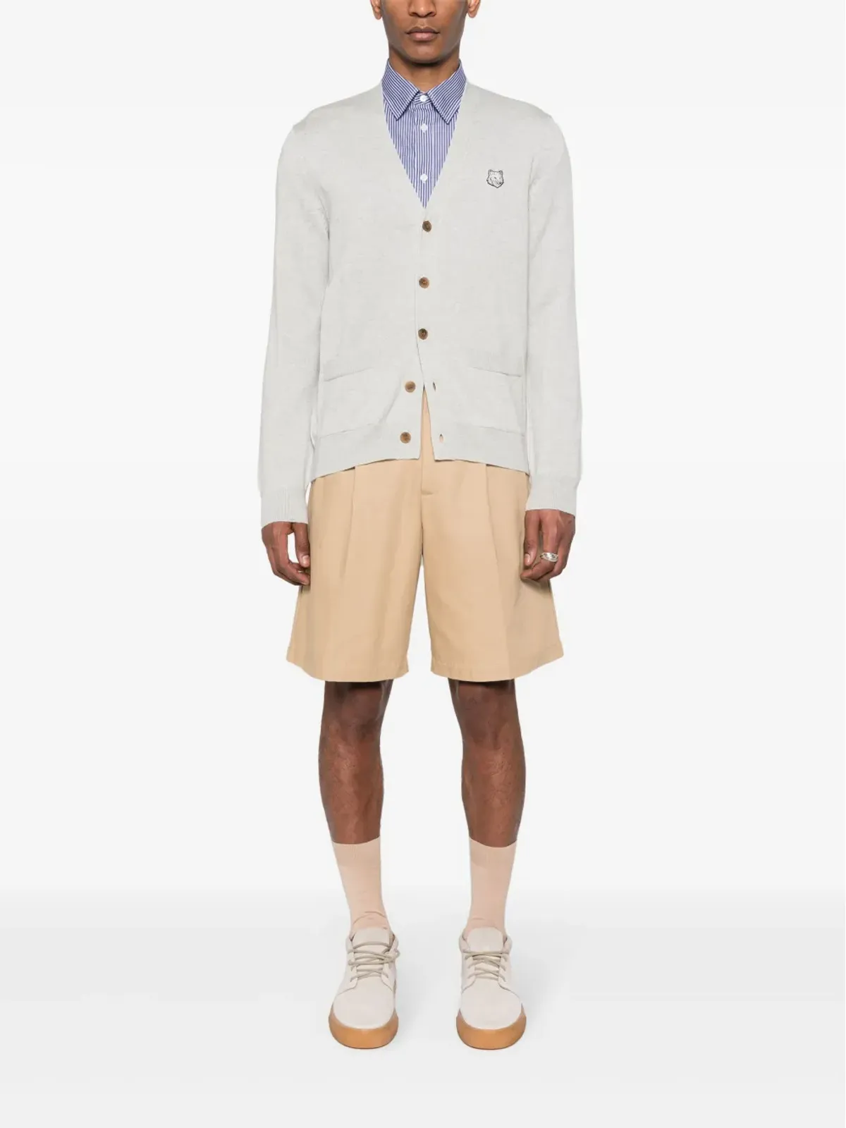 Maison Kitsuné Bold Fox Head ウールカーディガン - グレー - 画像2