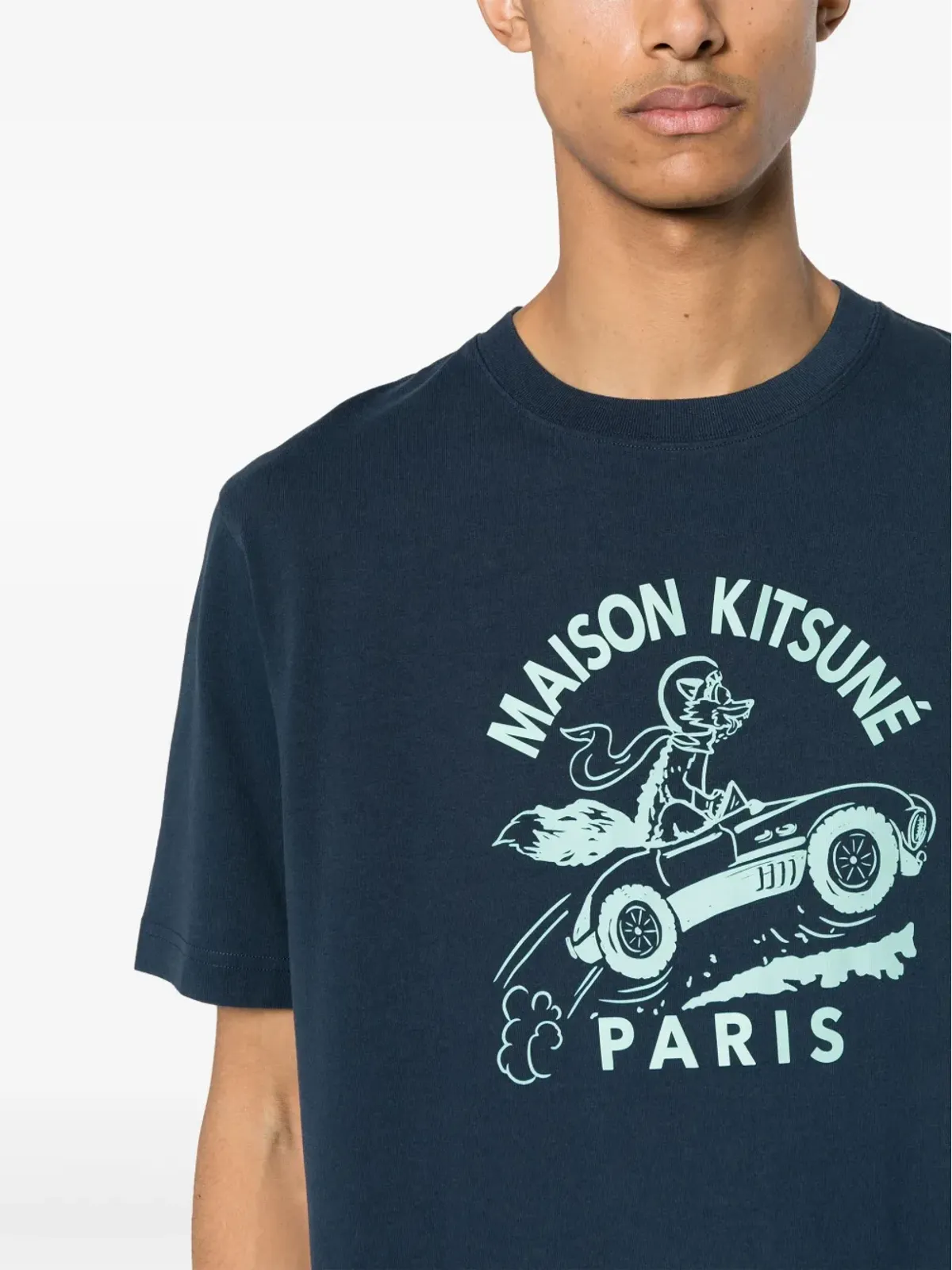 Maison Kitsuné レーシングフォックス コットン Tシャツ - 画像5