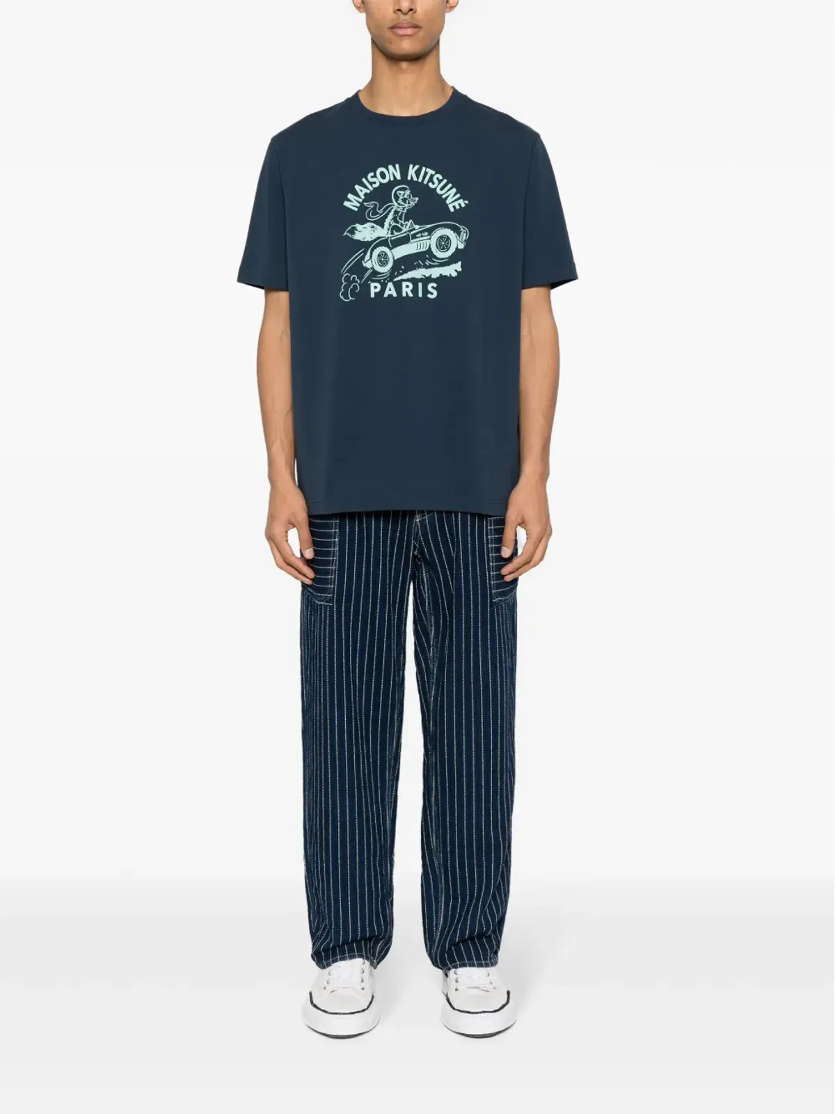 Maison Kitsuné レーシングフォックス コットン Tシャツ - 画像2