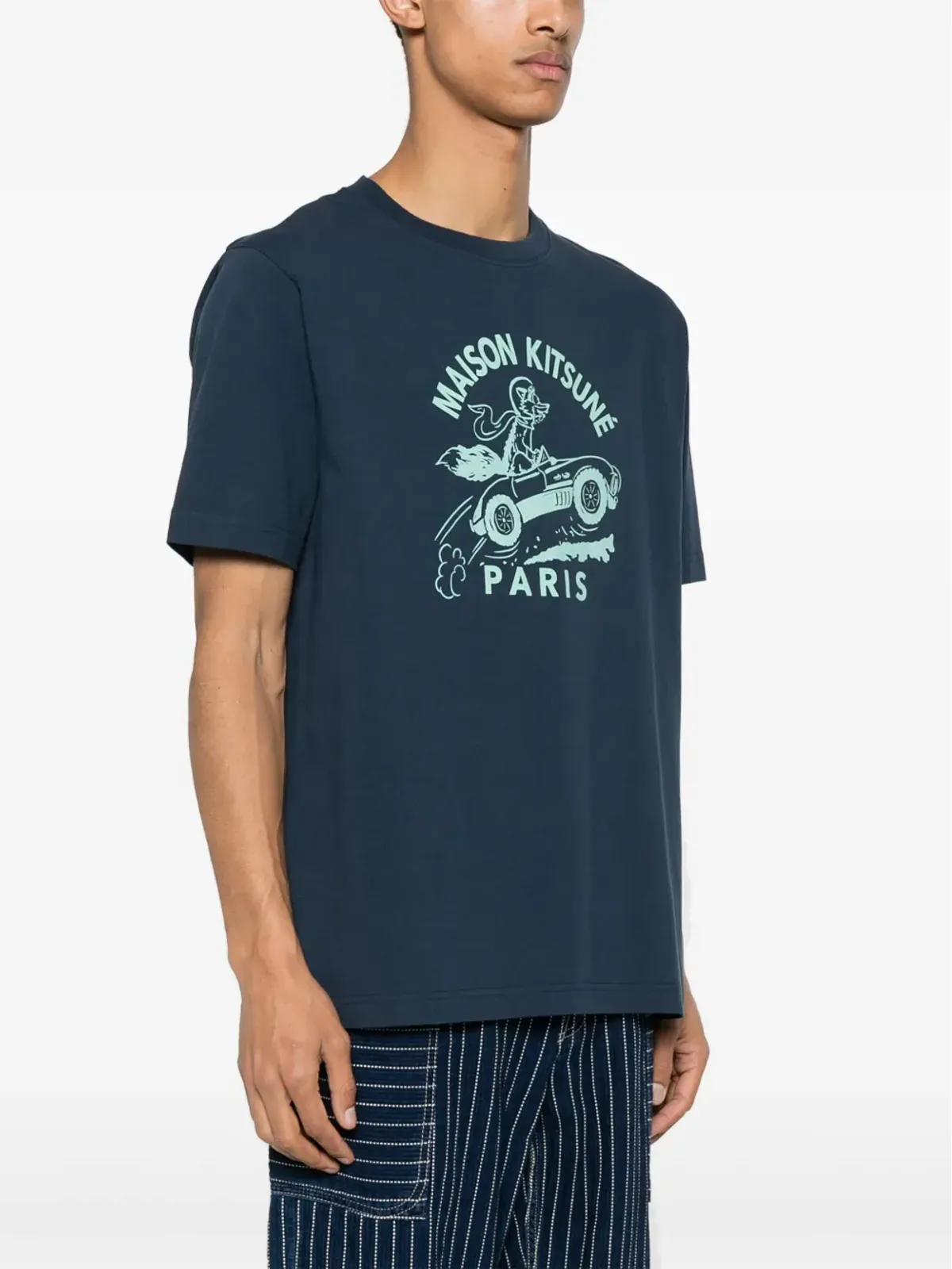 Maison Kitsuné レーシングフォックス コットン Tシャツ - 画像3