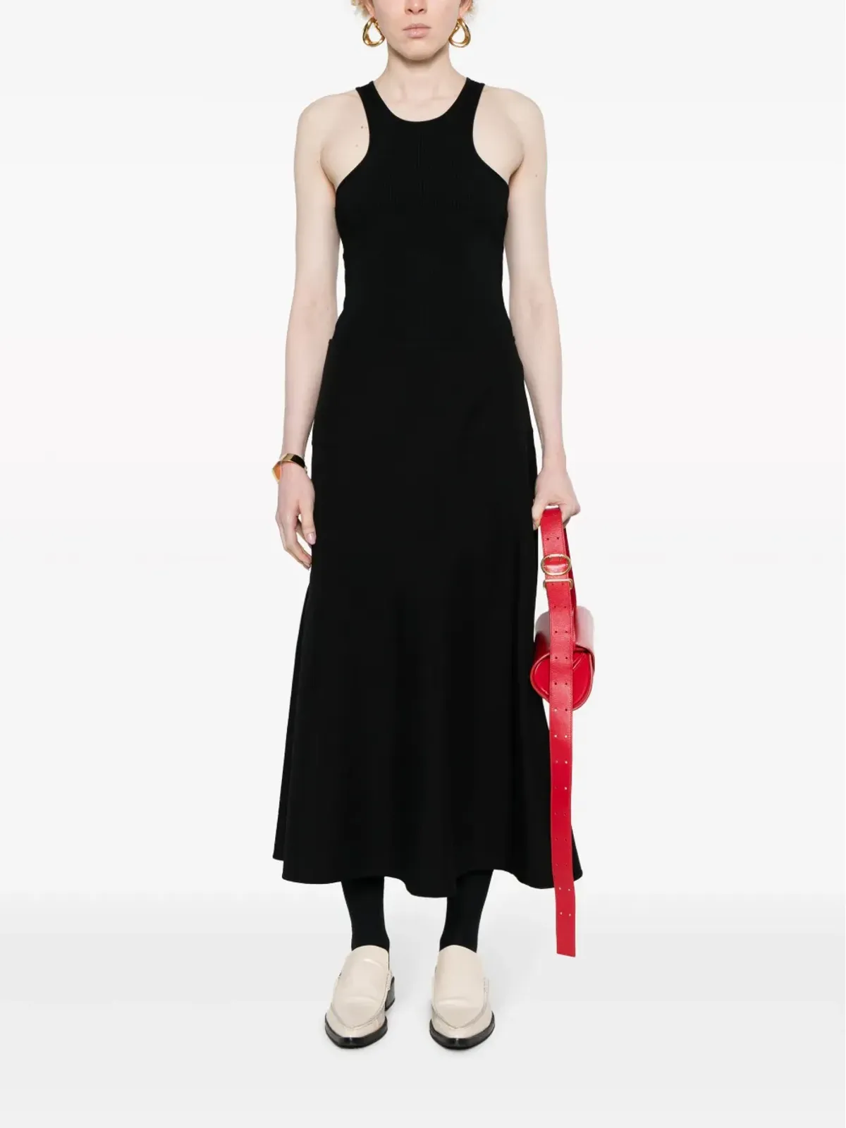 Jil Sander ツイルコットンブレンドスカート - ブラック - 画像2