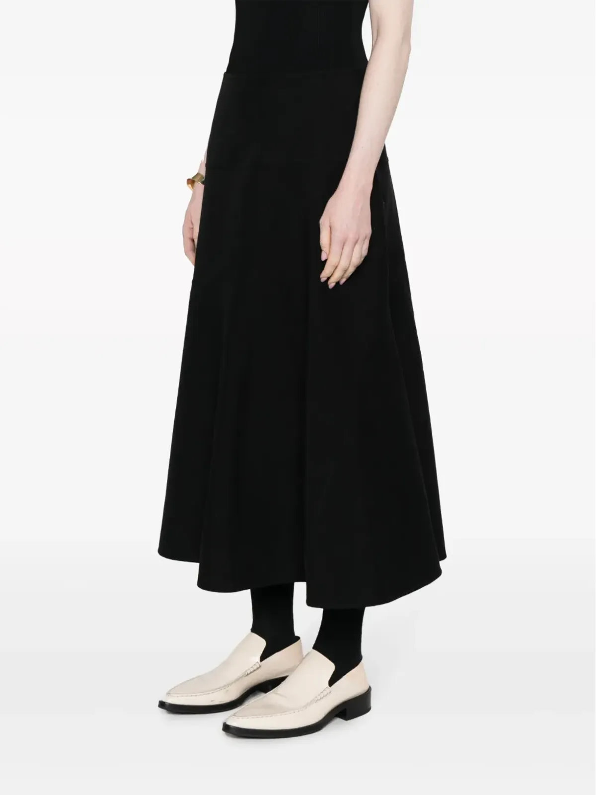 Jil Sander ツイルコットンブレンドスカート - ブラック - 画像3
