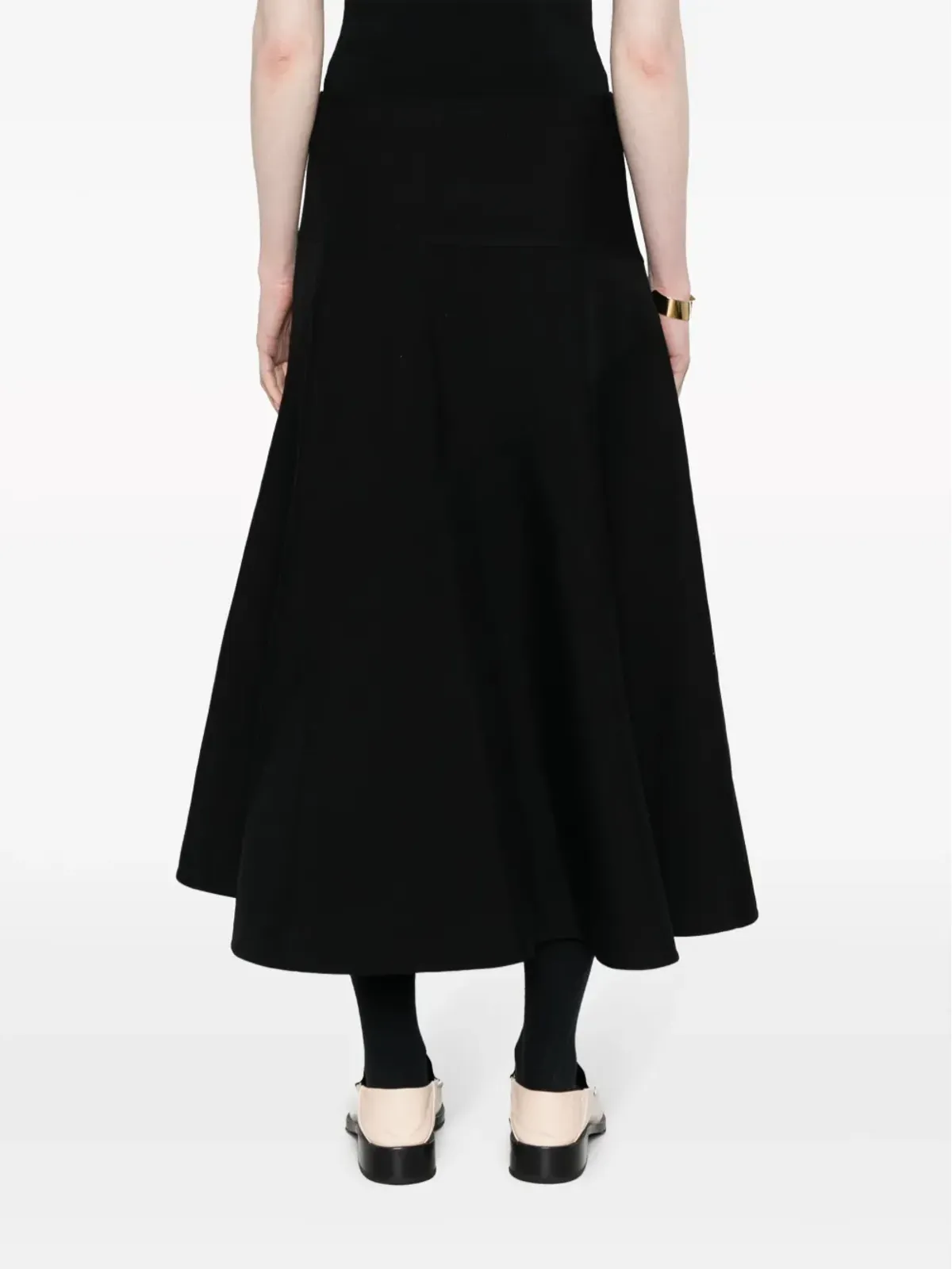 Jil Sander ツイルコットンブレンドスカート - ブラック - 画像4
