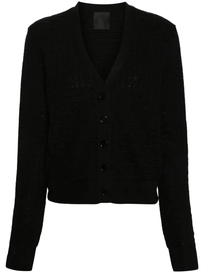 Givenchy Givenchy 4Gジャカード Vネック カーディガン - ブラックの商品画像