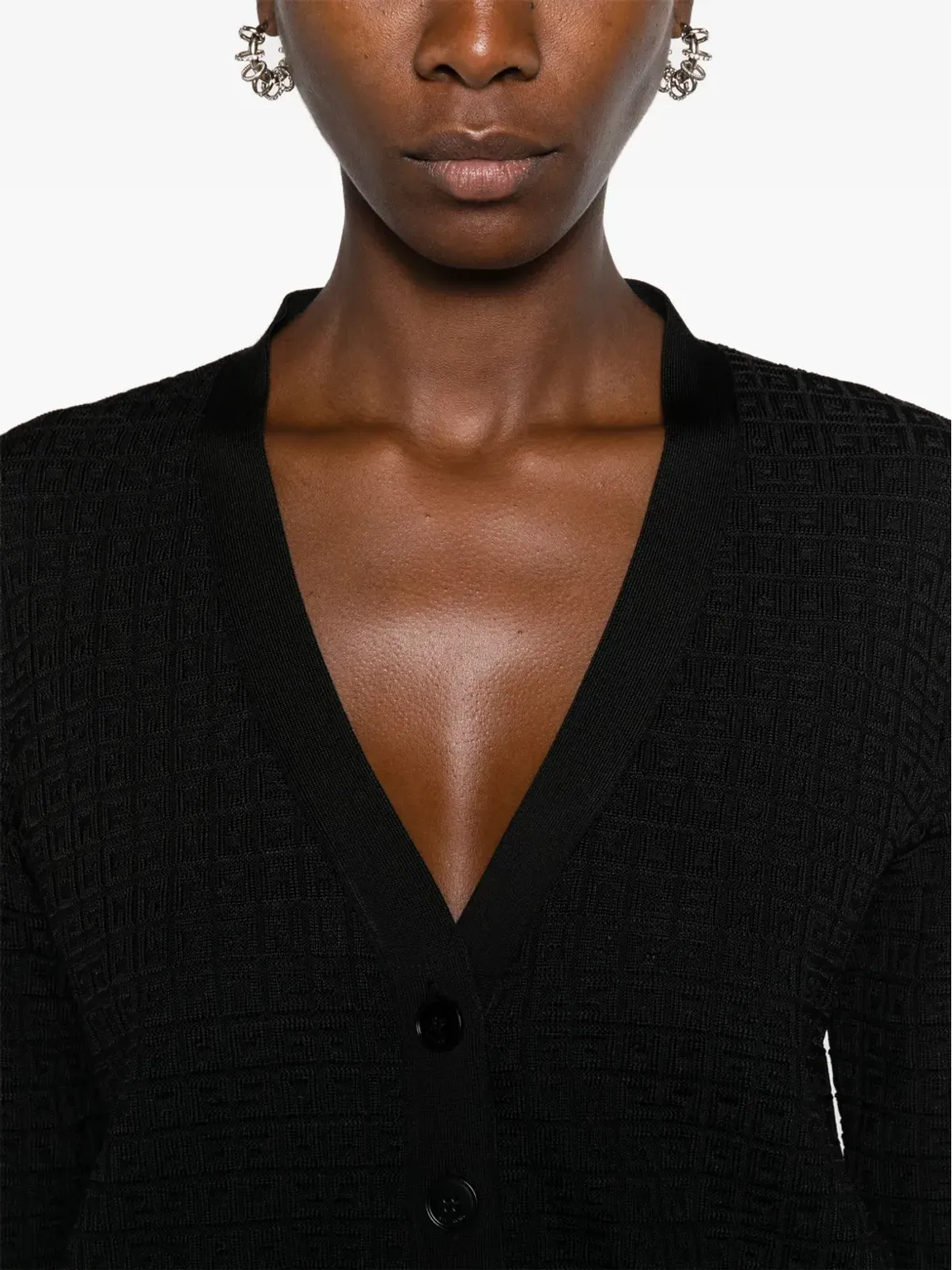 Givenchy 4Gジャカード Vネック カーディガン - ブラック - 画像5