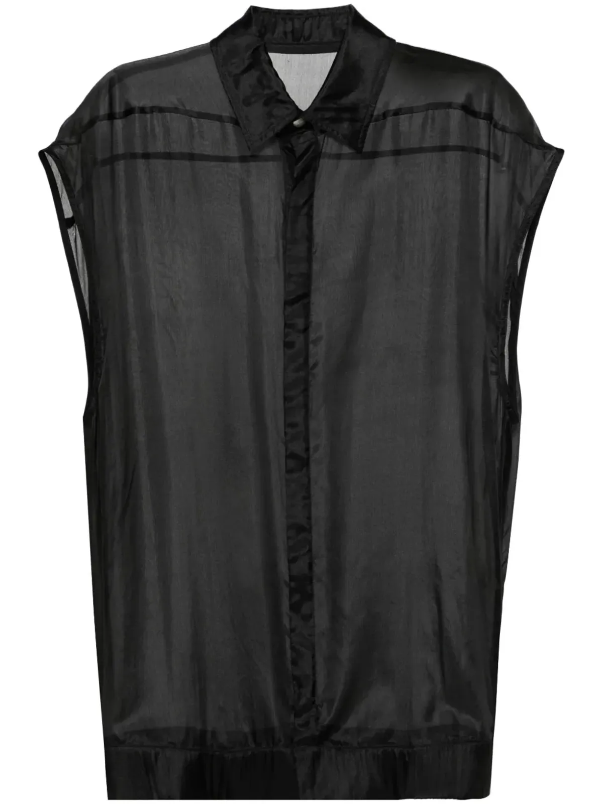 Rick Owens SL Jumbo silk blouse - Black - 画像1