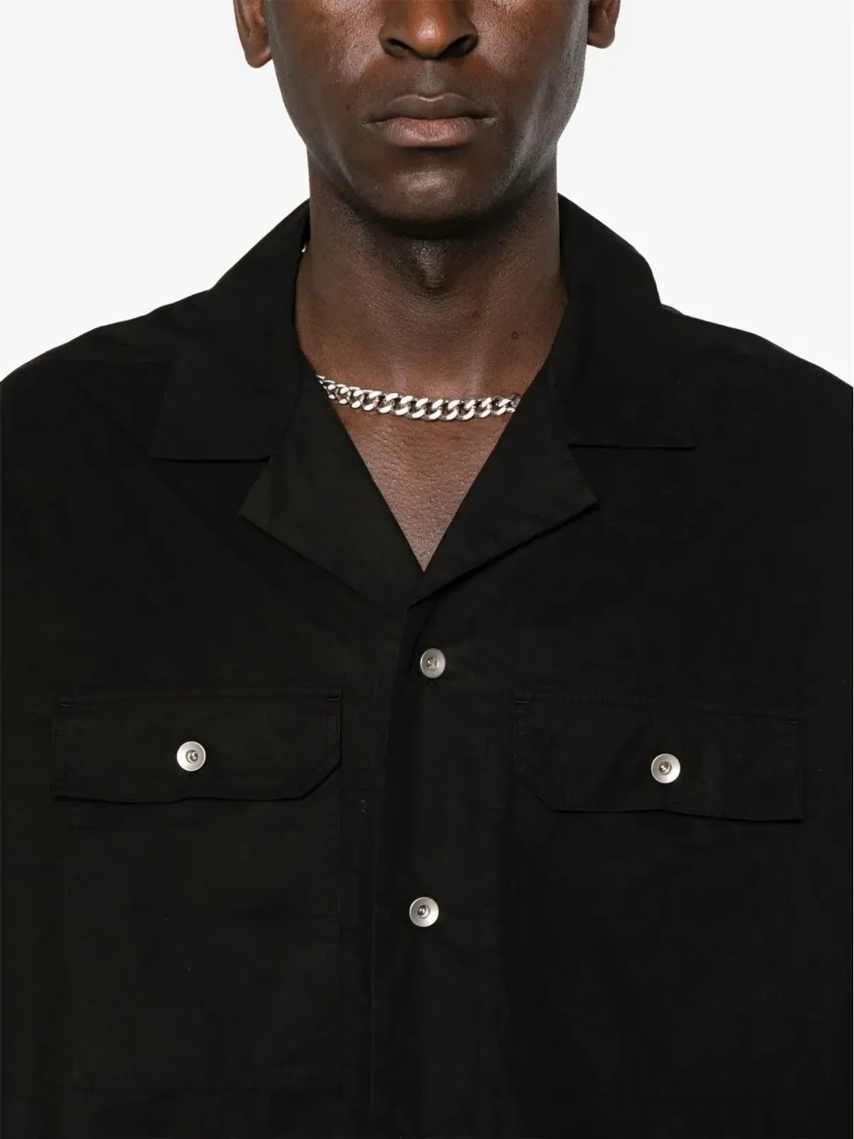 Rick Owens DRKSHDW マグナム トミー ロングラインシャツ ブラック - 画像5