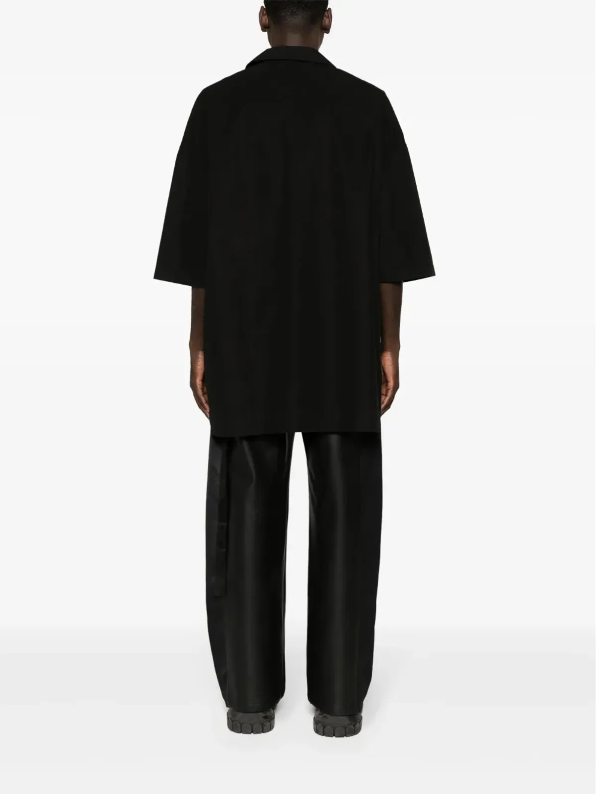 Rick Owens DRKSHDW マグナム トミー ロングラインシャツ ブラック - 画像4