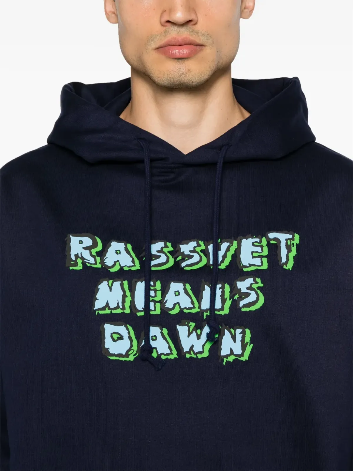 RASSVET スローガンプリント コットンフーディ - 画像5