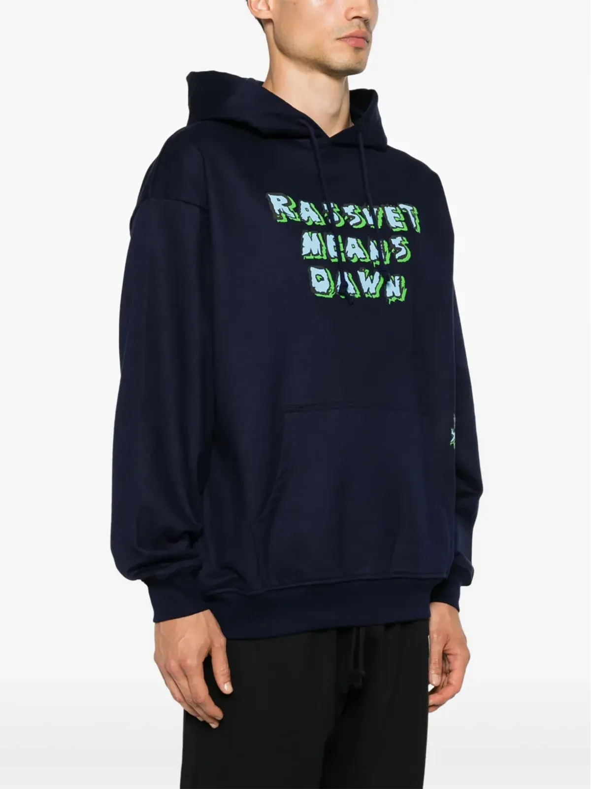 RASSVET スローガンプリント コットンフーディ - 画像3
