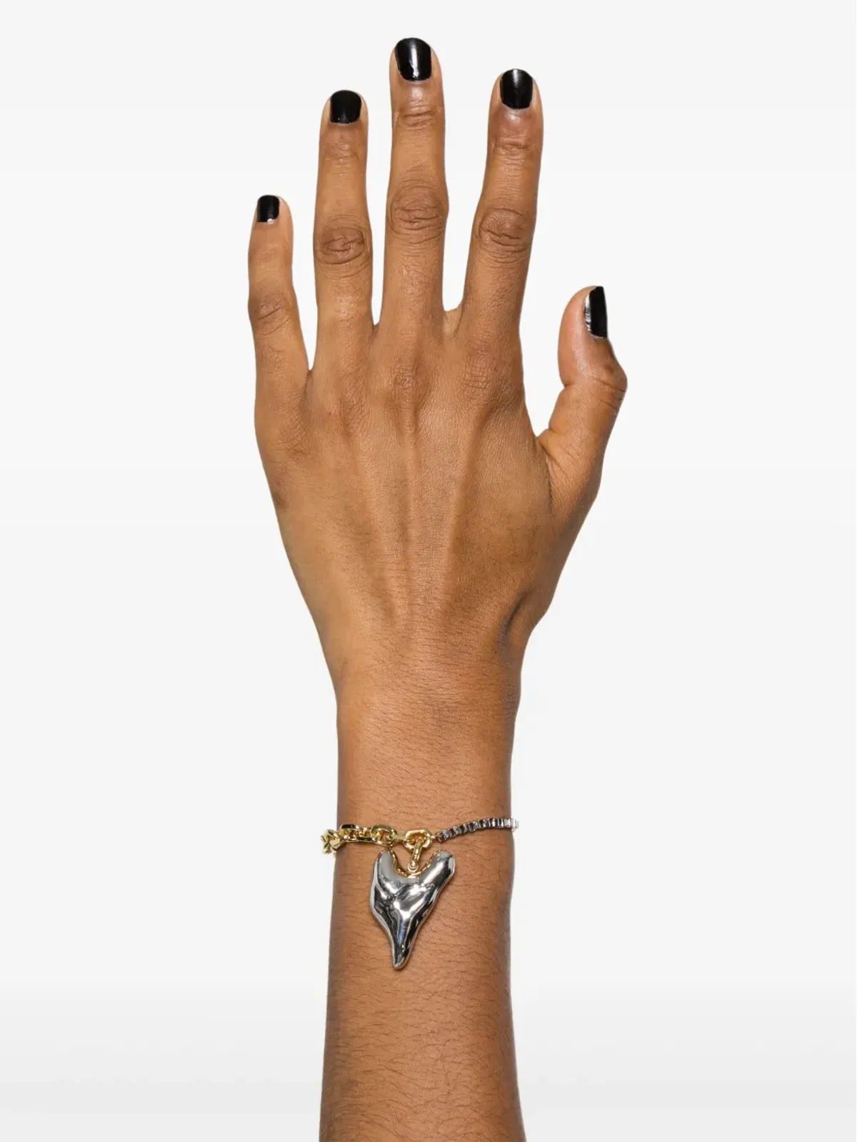 Vann Jewelry ハートチャーム ミックスチェーン ブレスレット - ゴールド - 画像2
