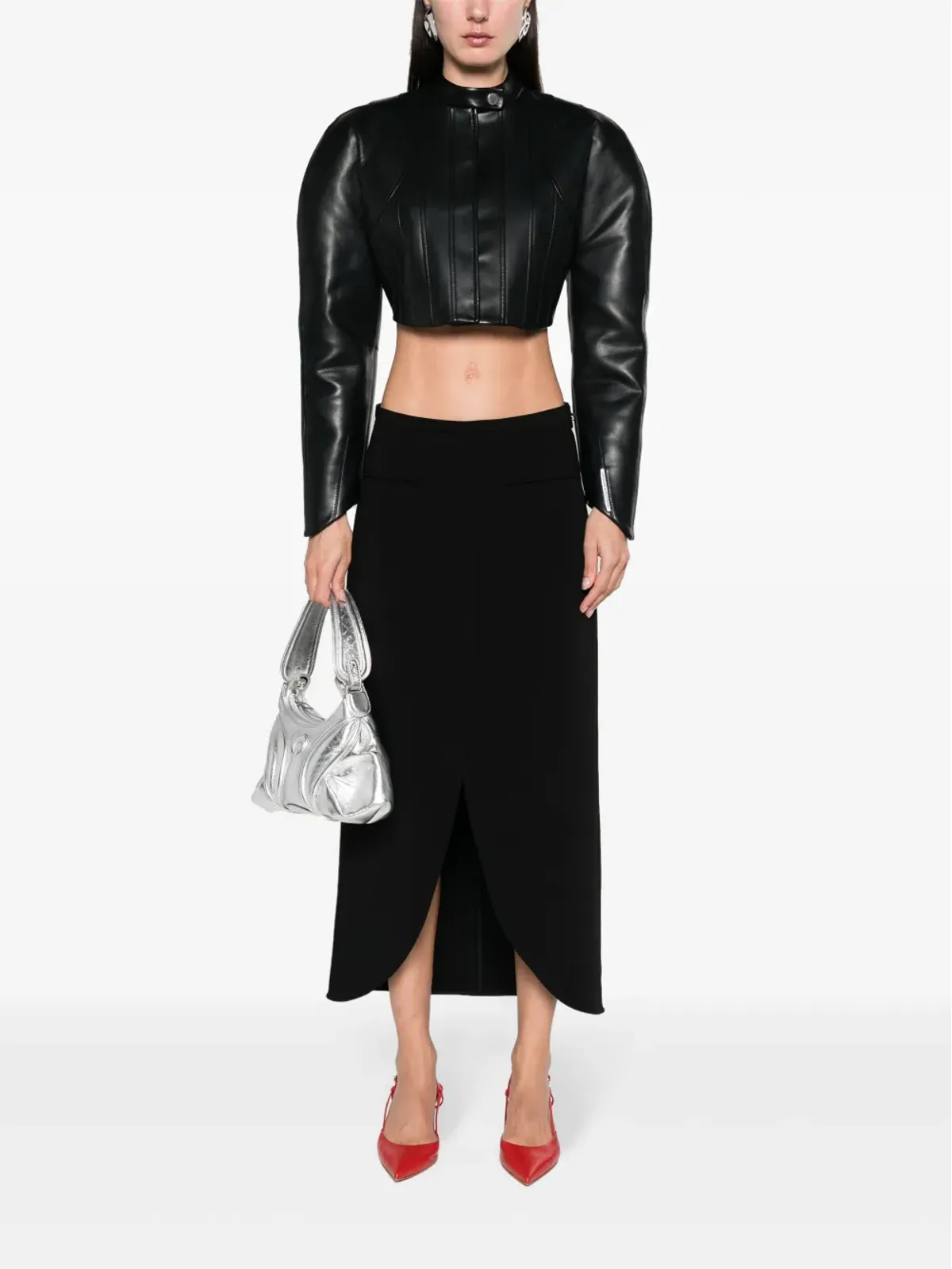 Courrèges エリプス テーラード マキシスカート ブラック - 画像2