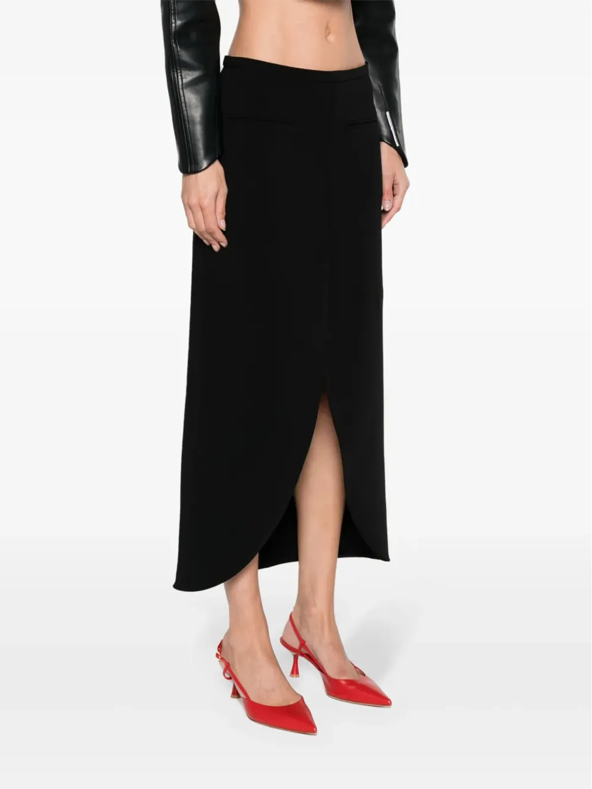 Courrèges エリプス テーラード マキシスカート ブラック - 画像3