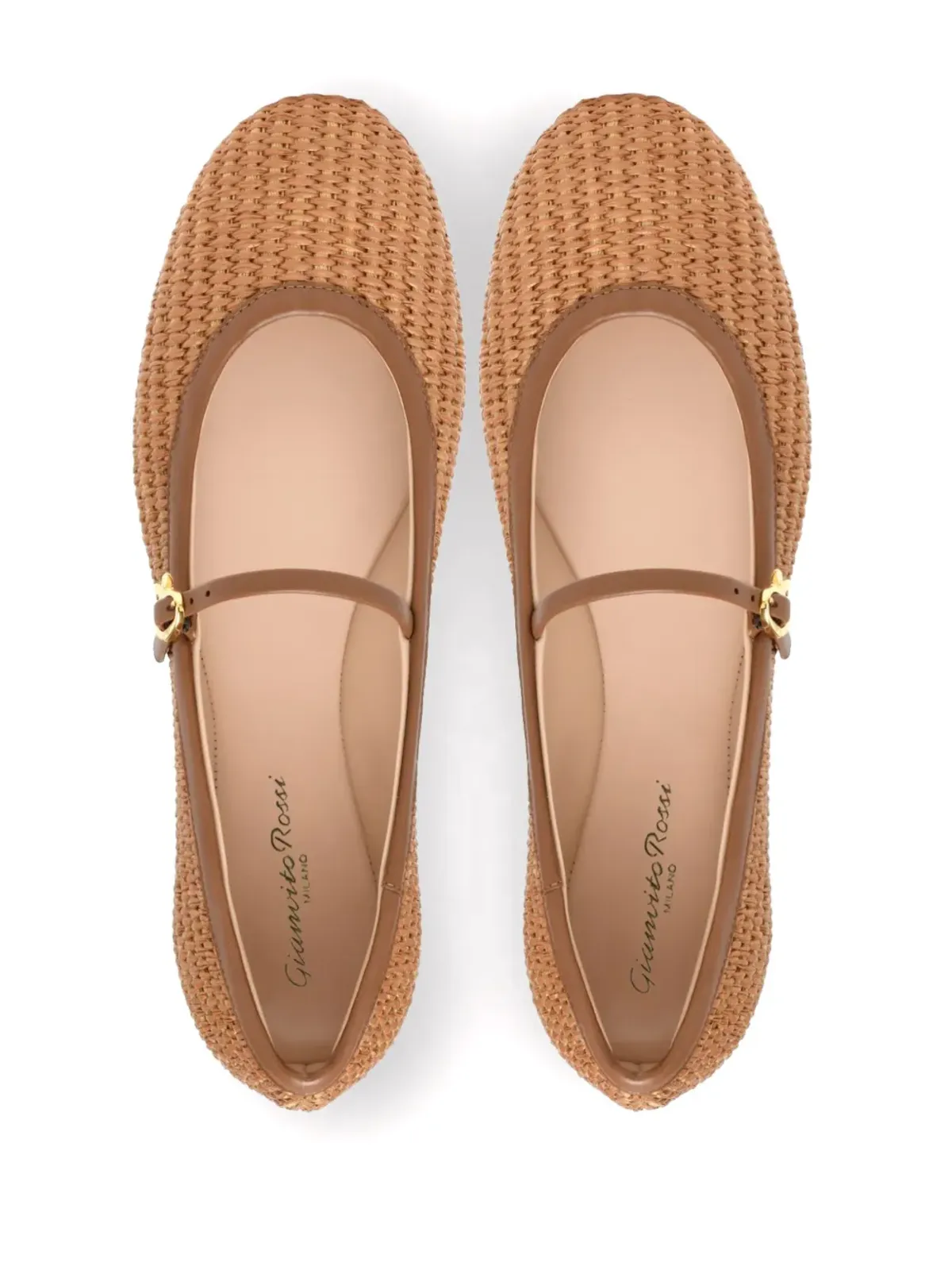 Gianvito Rossi Carla ラフィア バレエパンプス - 画像4