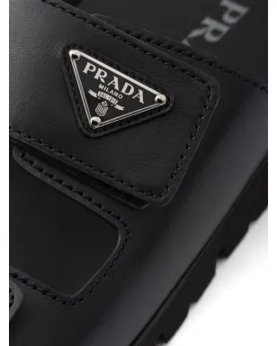 Prada レザー・ストラップサンダル - ブラック - サムネイル5