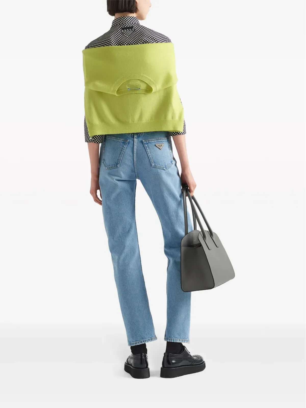 Prada ロゴアップリケ付き カシミヤ セーター - イエロー - 画像2