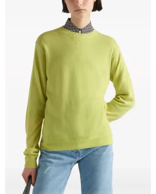 Prada ロゴアップリケ付き カシミヤ セーター - イエロー - サムネイル3