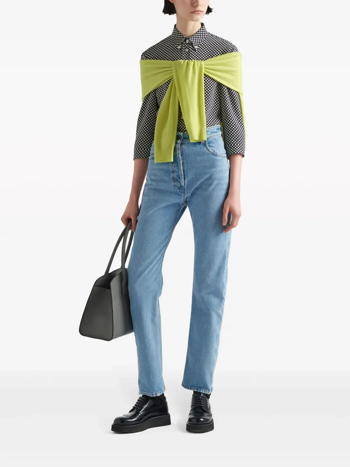 Prada ロゴアップリケ付き カシミヤ セーター - イエロー - 画像4