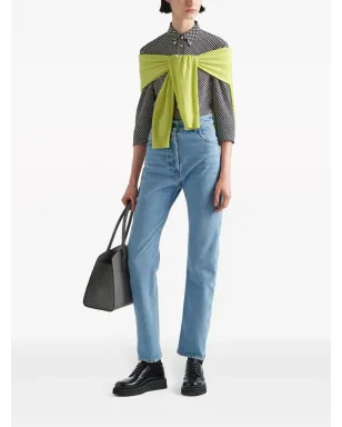 Prada ロゴアップリケ付き カシミヤ セーター - イエロー - サムネイル4