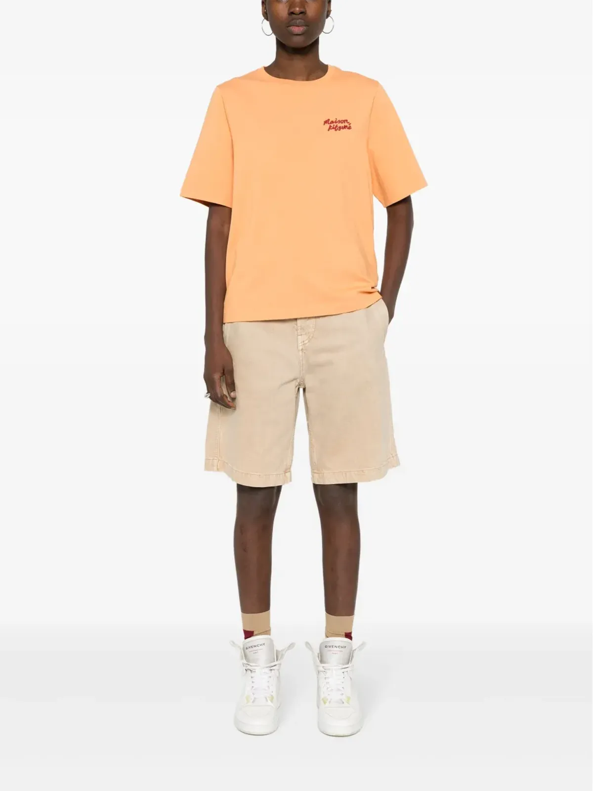 Maison Kitsuné エンブロイダードロゴ コットンTシャツ - 画像2