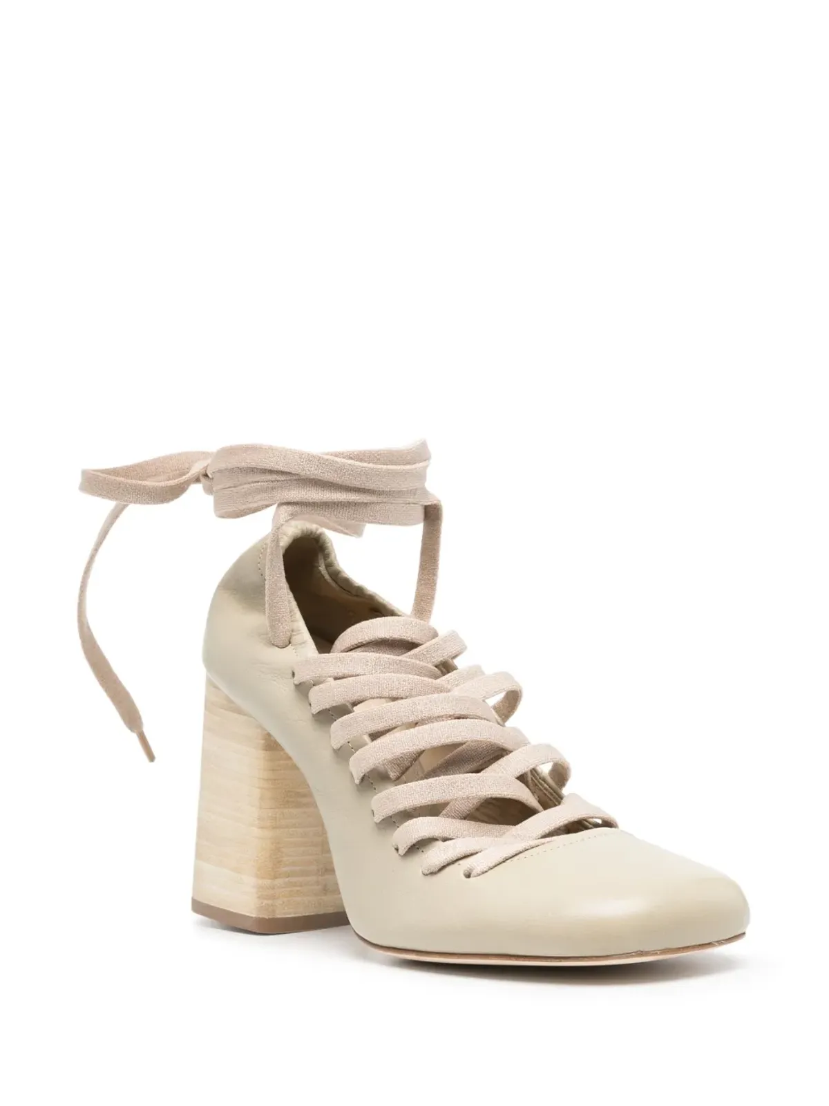 LEMAIRE 90mm レースアップパンプス - ニュートラルカラー - 画像2