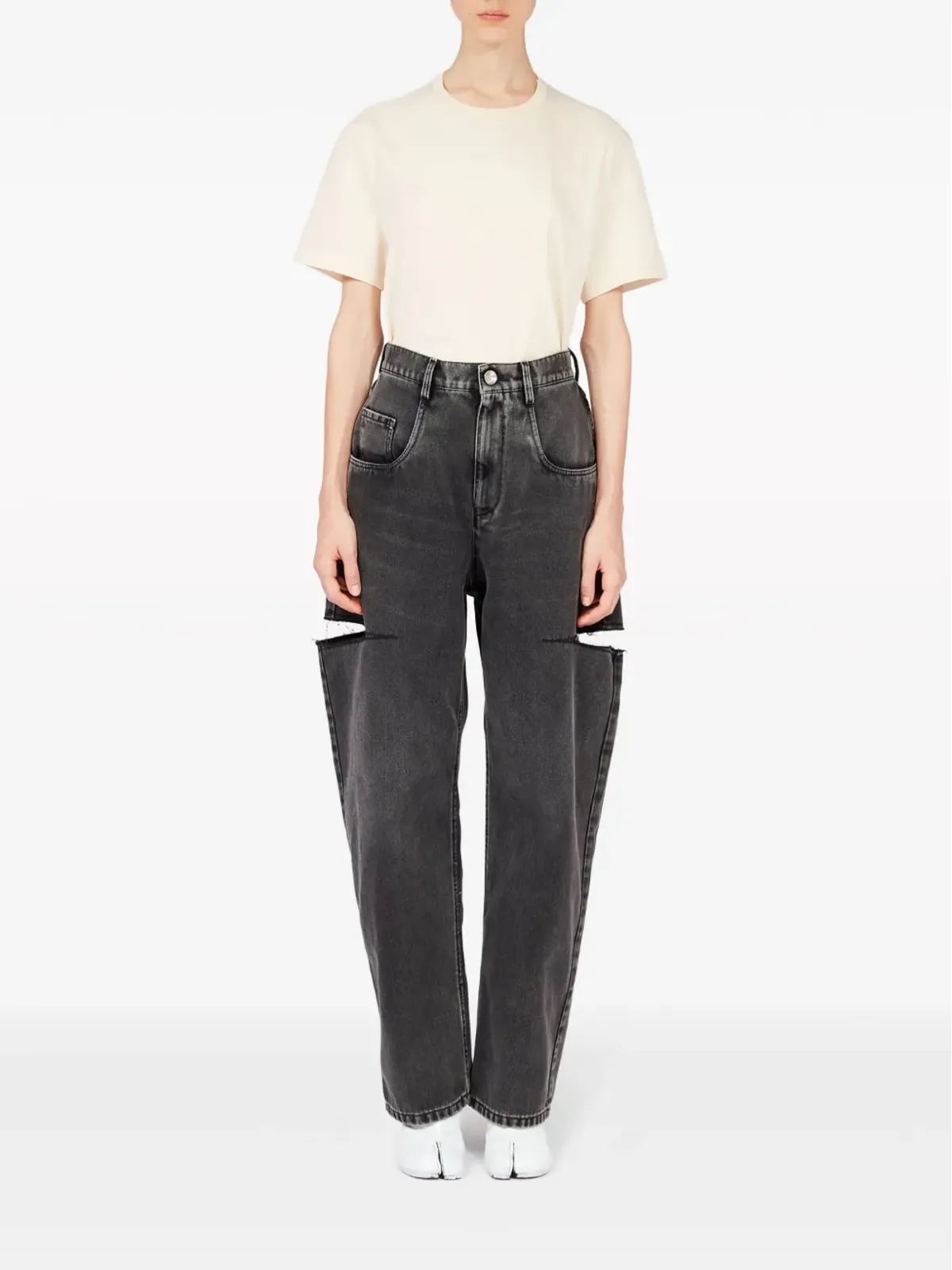 Maison Margiela ハイライズ・テーパードジーンズ - ブラック - 画像2