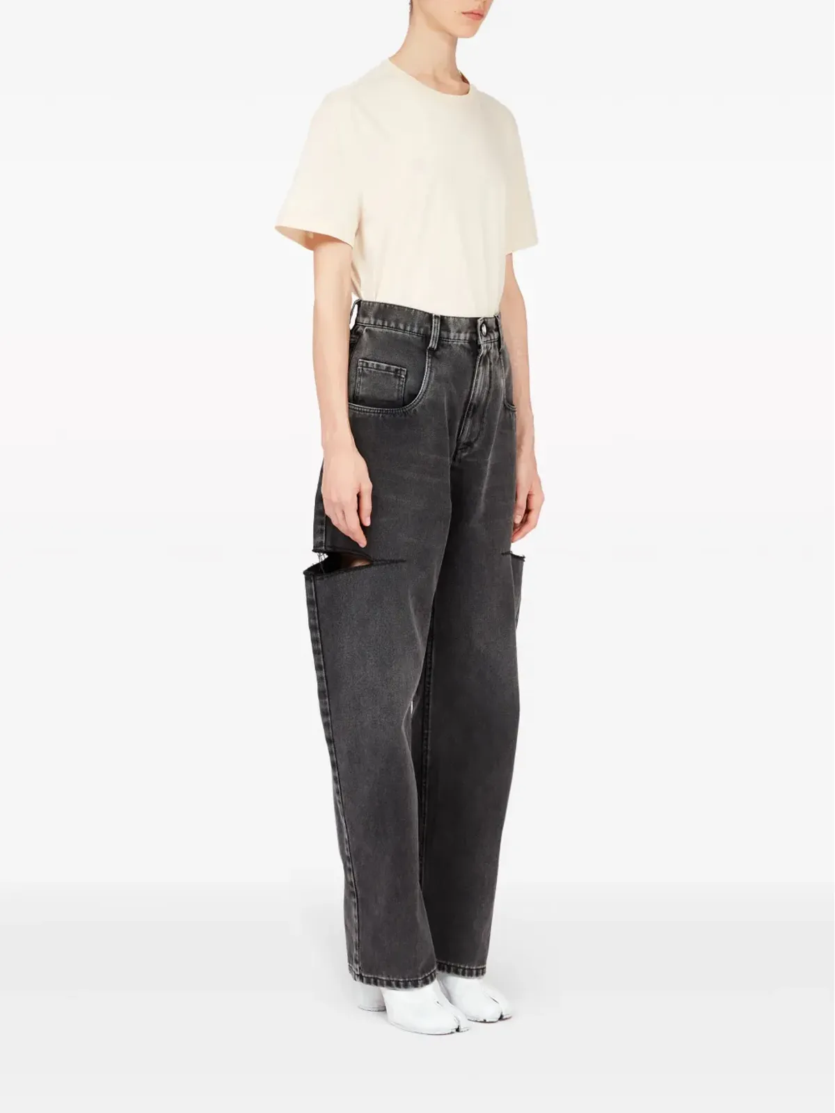 Maison Margiela ハイライズ・テーパードジーンズ - ブラック - 画像3