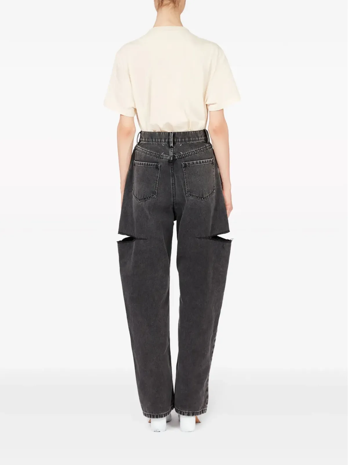 Maison Margiela ハイライズ・テーパードジーンズ - ブラック - 画像4