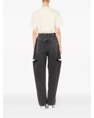 Maison Margiela ハイライズ・テーパードジーンズ - ブラック - サムネイル4