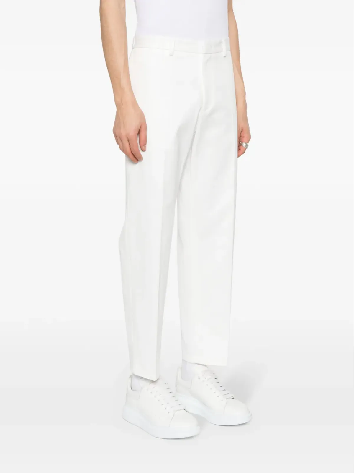 Jil Sander ギャバジン テーパードパンツ - ホワイト - 画像3