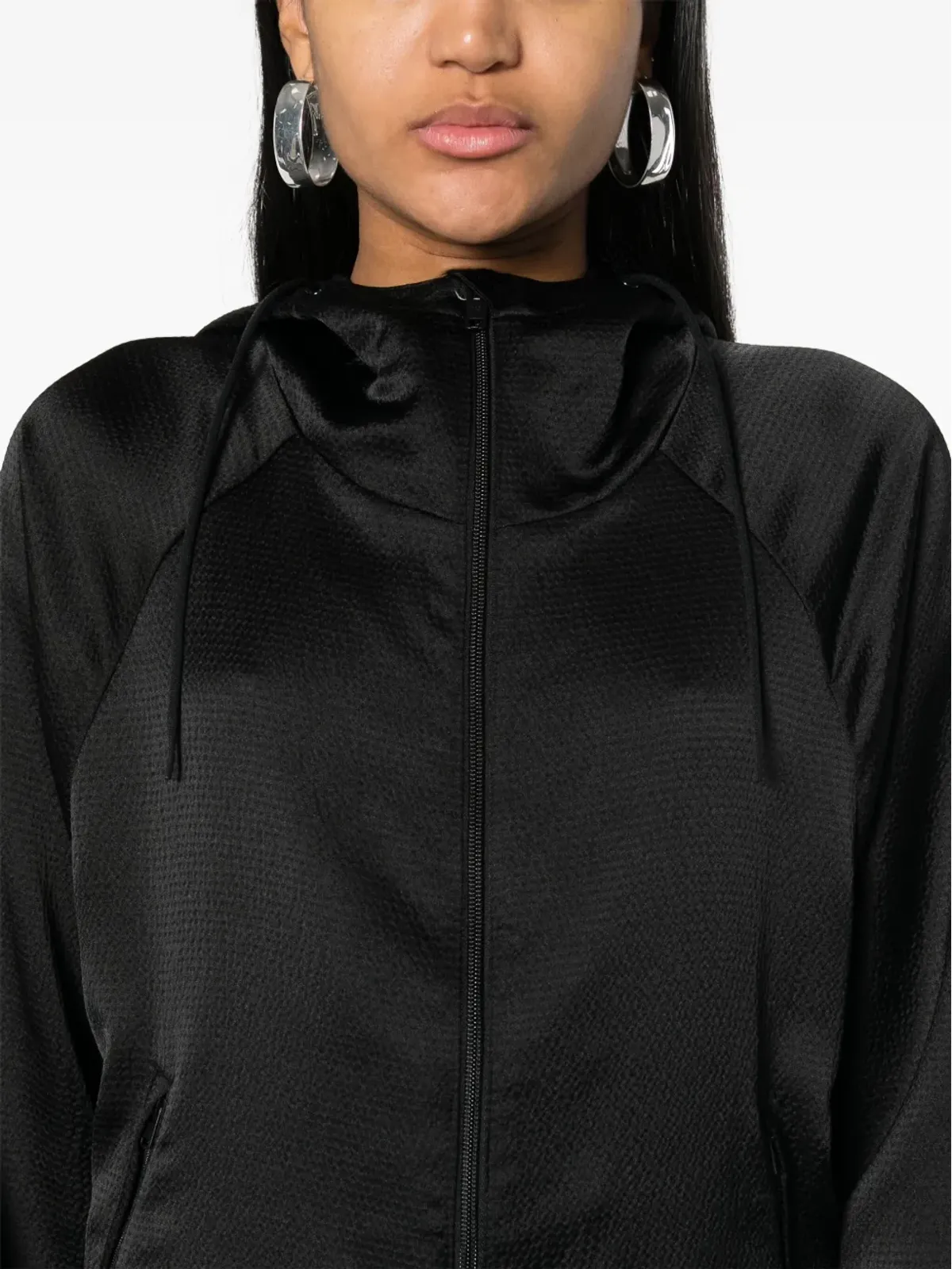 Y-3 テクスチャードジップ付きフーディー - 画像5