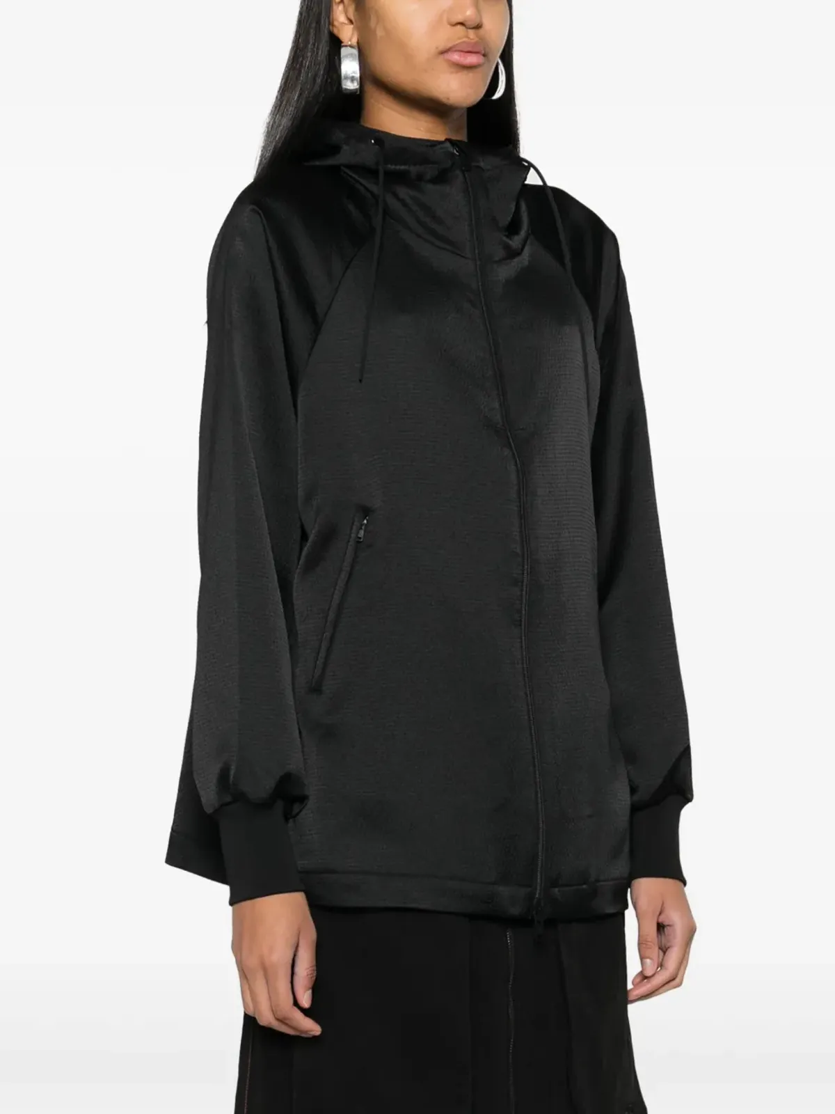 Y-3 テクスチャードジップ付きフーディー - 画像3