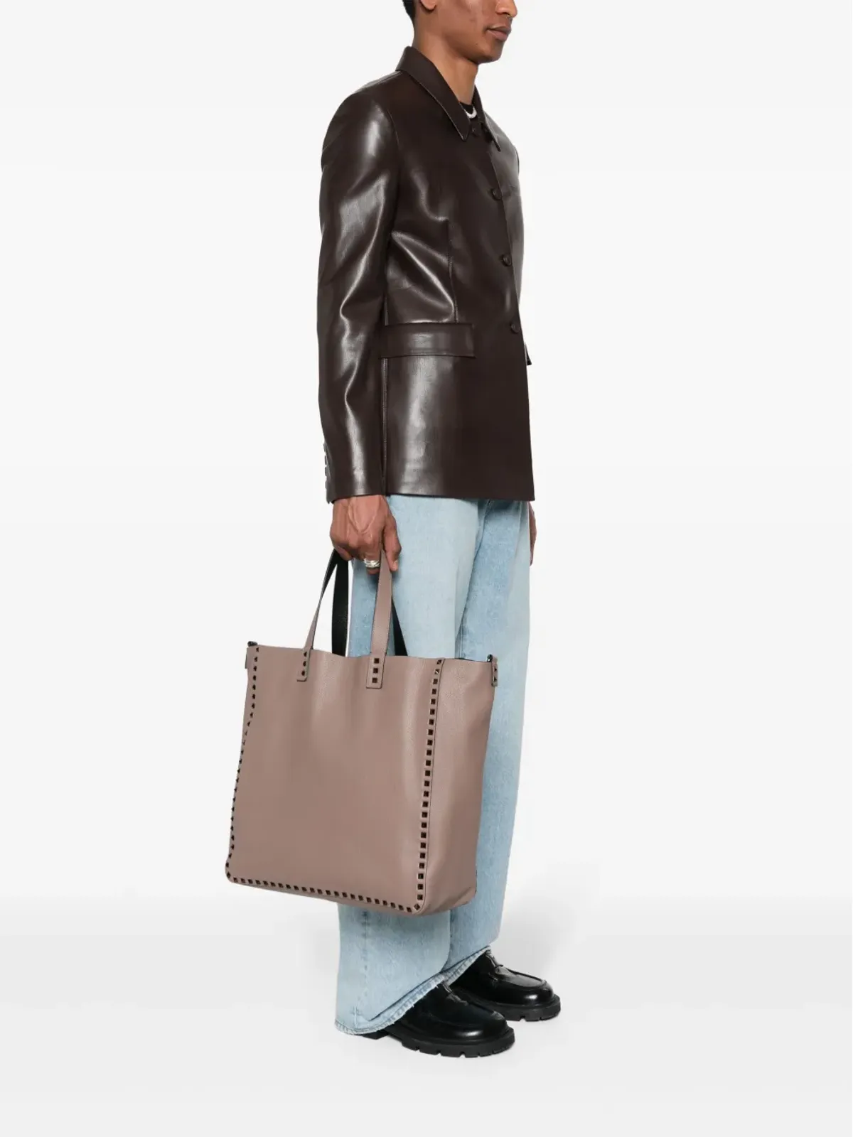 Valentino Garavani リバーシブル ロックスタッズ装飾 トートバッグ - 画像2