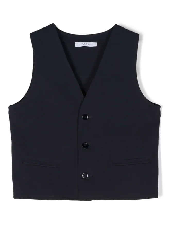 Paolo Pecora Kids Paolo Pecora Kids Vネック テーラード ウエストコートの商品画像