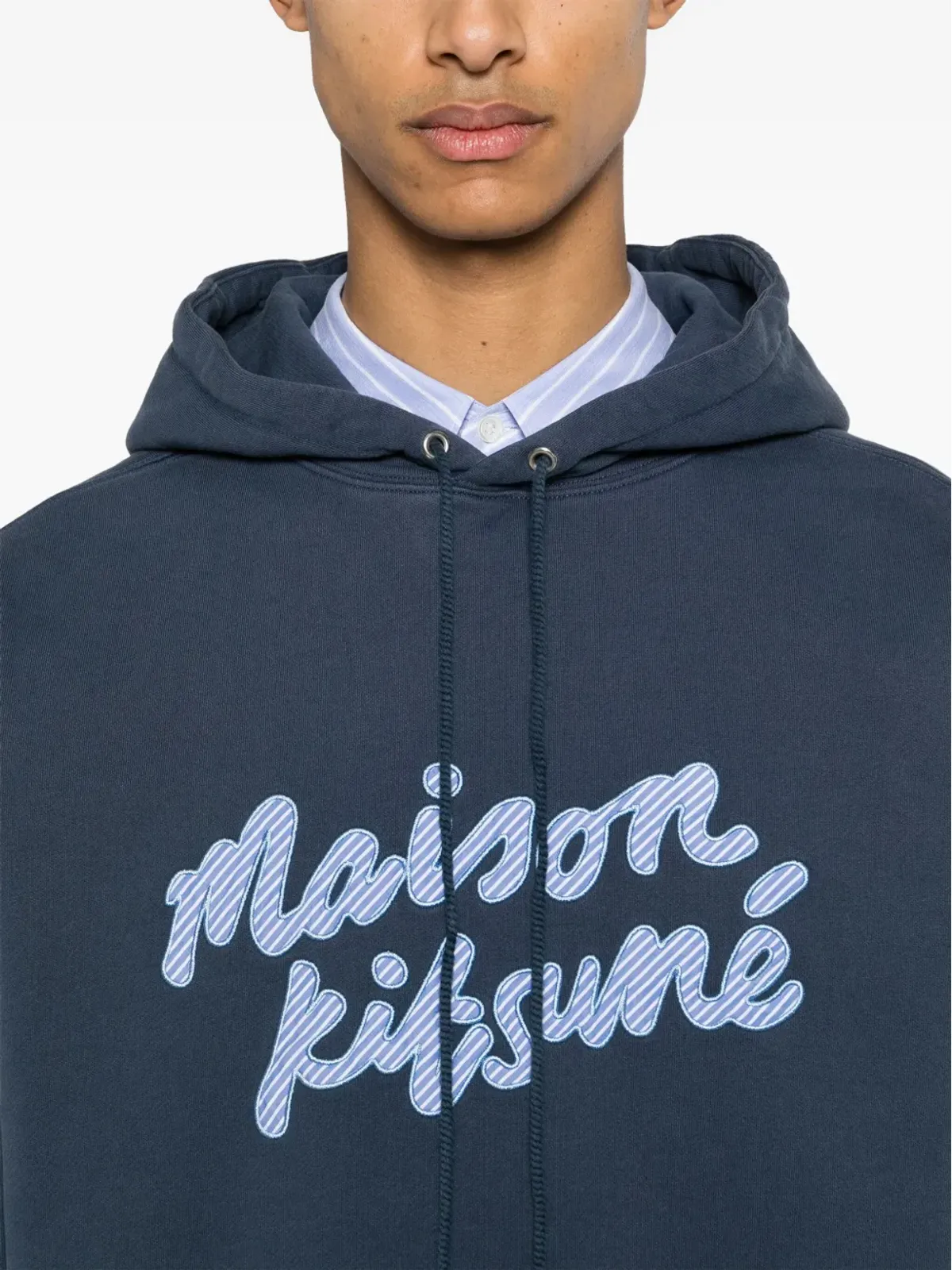 Maison Kitsuné ロゴパッチ コットン フーディー - ブルー - 画像5