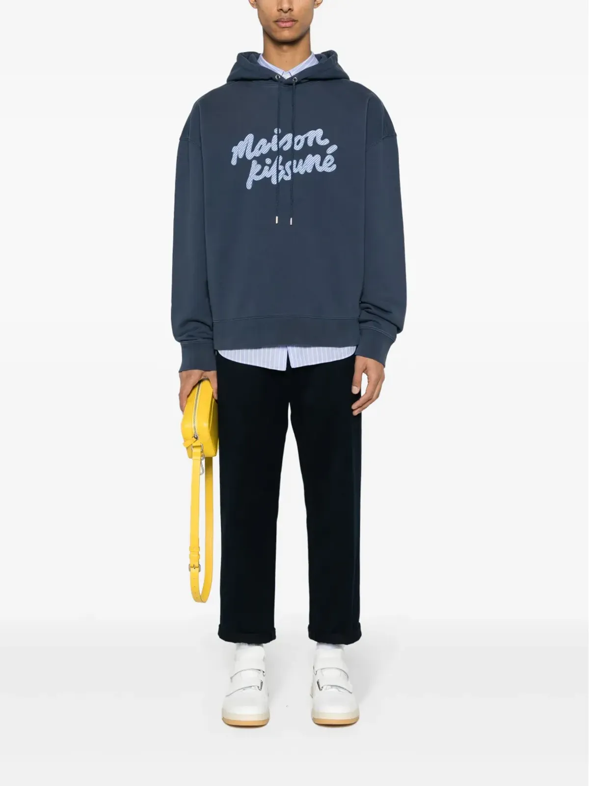 Maison Kitsuné ロゴパッチ コットン フーディー - ブルー - 画像2