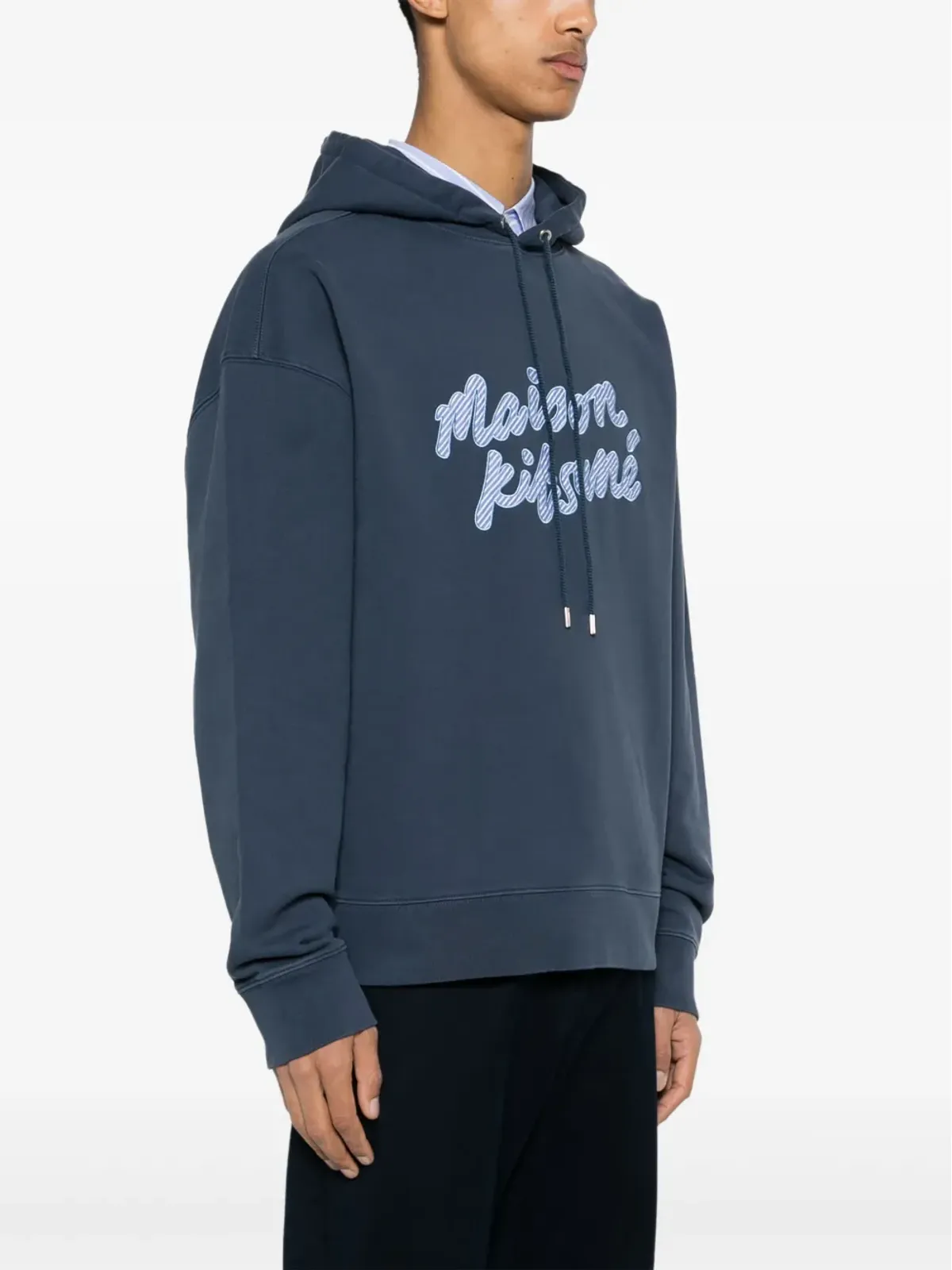 Maison Kitsuné ロゴパッチ コットン フーディー - ブルー - 画像3